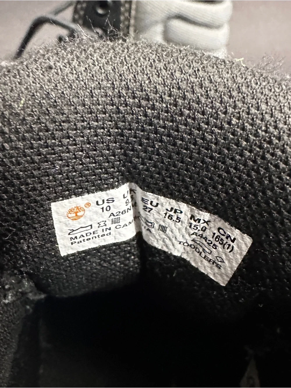 Timberland Boltero Sneaker Boots Black full grain Toddlers 10 М/М